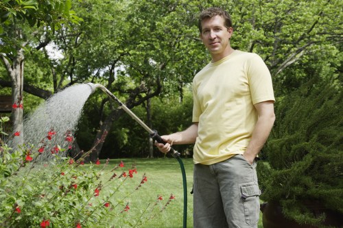 Professional hedge trimming work in New Addington residential area