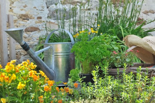 Well-planned garden layout and planting in New Addington